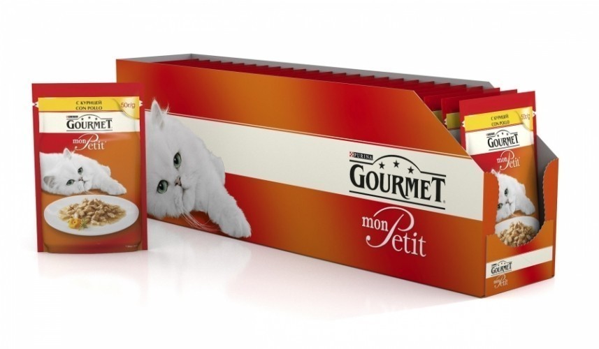 Влажный корм Gourmet® Mon Petit для кошек, с курицей 50 гр.